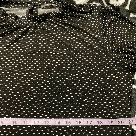 ADRIANNA PAPELL Plus-size black white ruffled high neck long-sleeve top XL 1X 2X - Picture 8 of 13